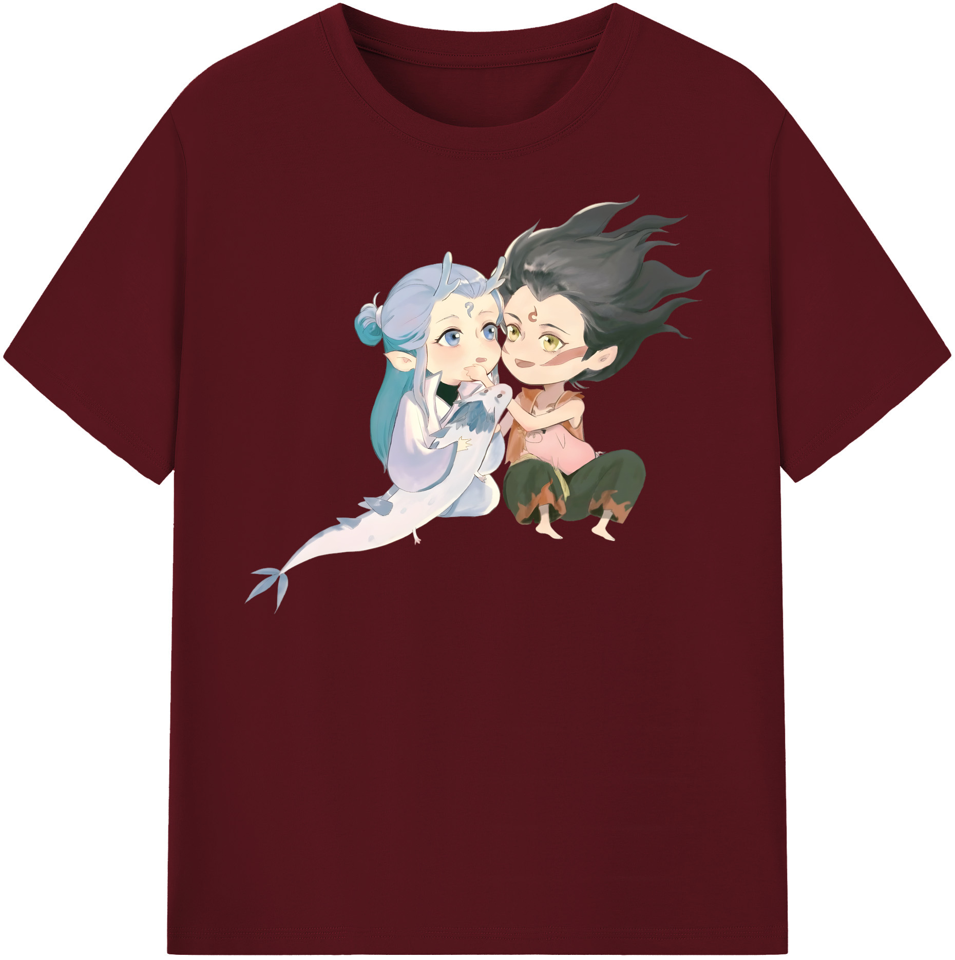 （画像用） Ne Zha 2 ナタ 魔童の大暴れ 綿100％半袖Tシャツ（フロントプリント）
